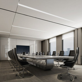 现代办公会议室3d模型