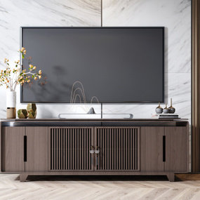 新中式实木电视柜3d模型