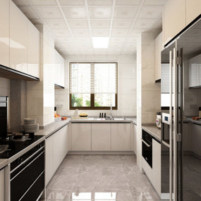 现代简约厨房3d模型