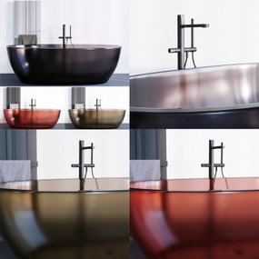 现代磨砂玻璃浴缸3d模型