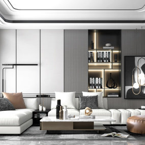 现代轻奢客厅组合沙发3d模型