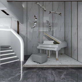 现代楼梯间琴3d模型