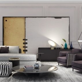DIFF设计 现代布艺沙发组合3d模型