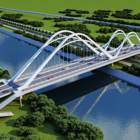 现代高架桥高速公路3d模型