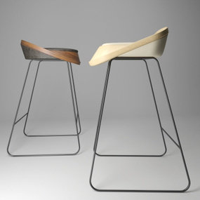 现代铁艺吧椅3d模型