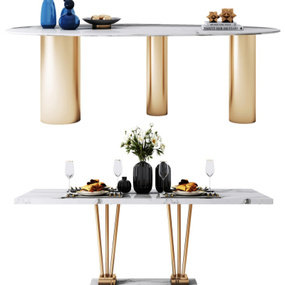 现代轻奢大理石餐桌3d模型