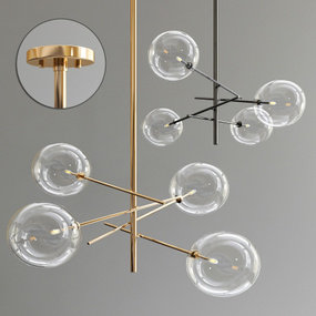 现代玻璃圆球吊灯3d模型