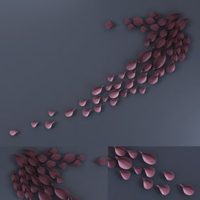 现代花瓣墙饰挂件3d模型