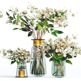 现代花瓶花卉3d模型