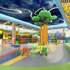 现代儿童游乐场3d模型