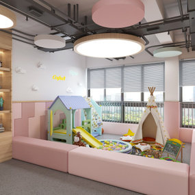 现代幼儿园儿童教室3d模型