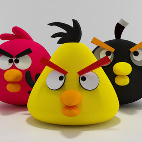 现代愤怒的小鸟玩具3d模型