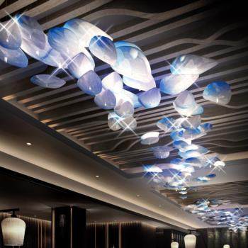 现代中式行政酒廊吊灯3D模型