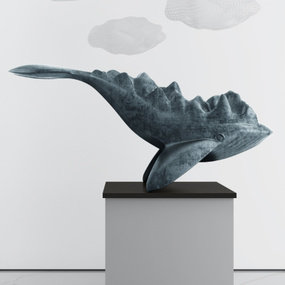 现代鲸鱼雕塑3d模型