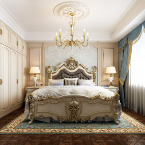 法式奢华主人房卧室3d模型