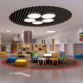 现代幼儿园大厅3d模型