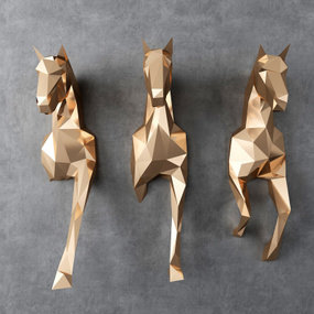 现代金属几何马雕塑3d模型