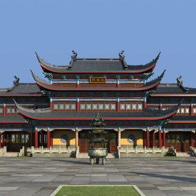 中式古建寺庙3d模型