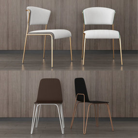 现代单椅餐椅3d模型
