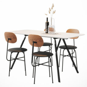 工业风大理石餐桌椅3d模型