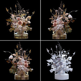 现代花瓶插花3d模型