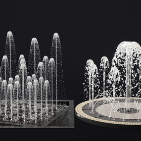 现代广场喷泉3d模型