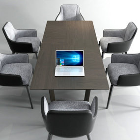现代实木休闲桌椅3d模型