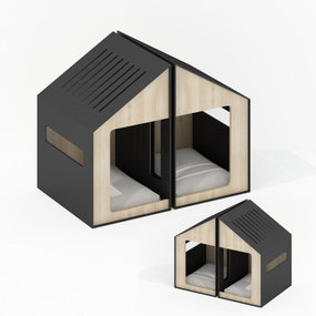 现代实木宠物屋3d模型