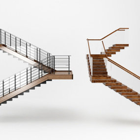 现代实木楼梯3d模型