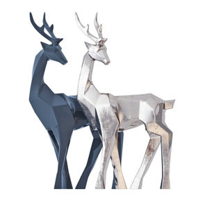 现代几何麋鹿雕塑3d模型