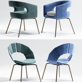 现代布艺餐椅单椅3d模型