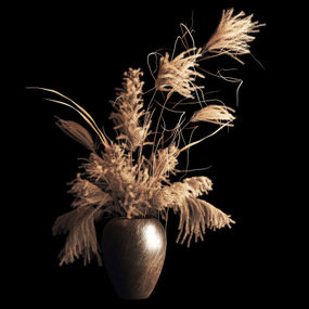 现代干花花瓶3d模型