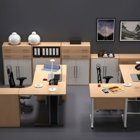 现代卡位办公桌3d模型