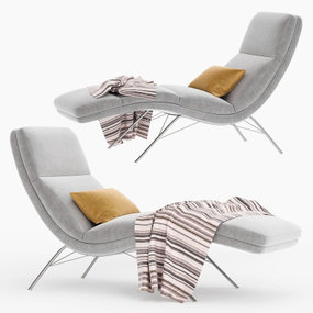 现代布艺躺椅3d模型