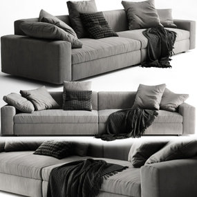 现代布艺双人沙发3d模型
