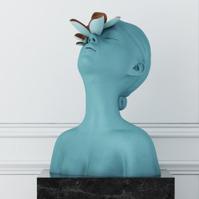 现代女性人物雕塑3d模型