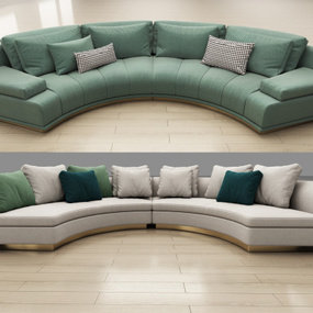 现代布艺弧形沙发3d模型