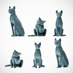 现代小猫雕塑3d模型