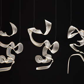 现代艺术飘带水晶吊灯3d模型