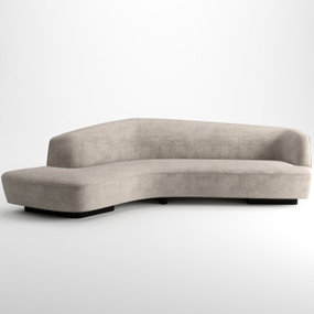 现代绒布弧形沙发3d模型