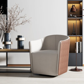 现代皮革休闲沙发3d模型