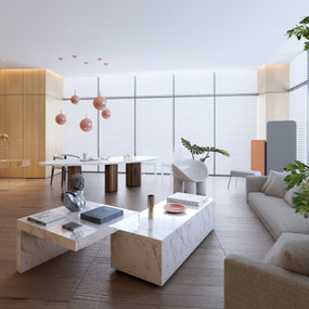 现代简约客厅3d模型