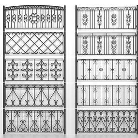 欧式铁艺护栏3d模型