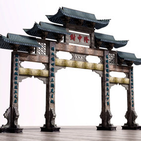 中式石牌坊3d模型