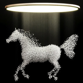 现代水晶白马装饰灯3d模型