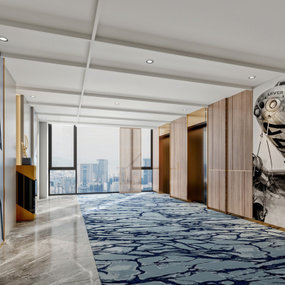 现代酒店电梯厅3d模型
