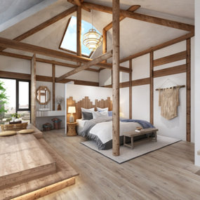 自然风民宿卧室3d模型