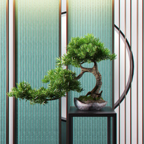 新中式松树摆件3d模型