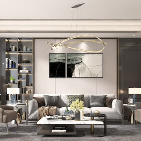 现代客厅沙发组合3d模型