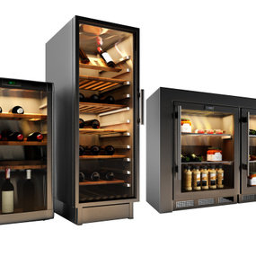 现代酒柜冷藏柜3d模型